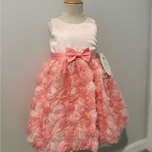 American Princess Pink Rosette Toddler Dress - Flower Girl Easter Special Event